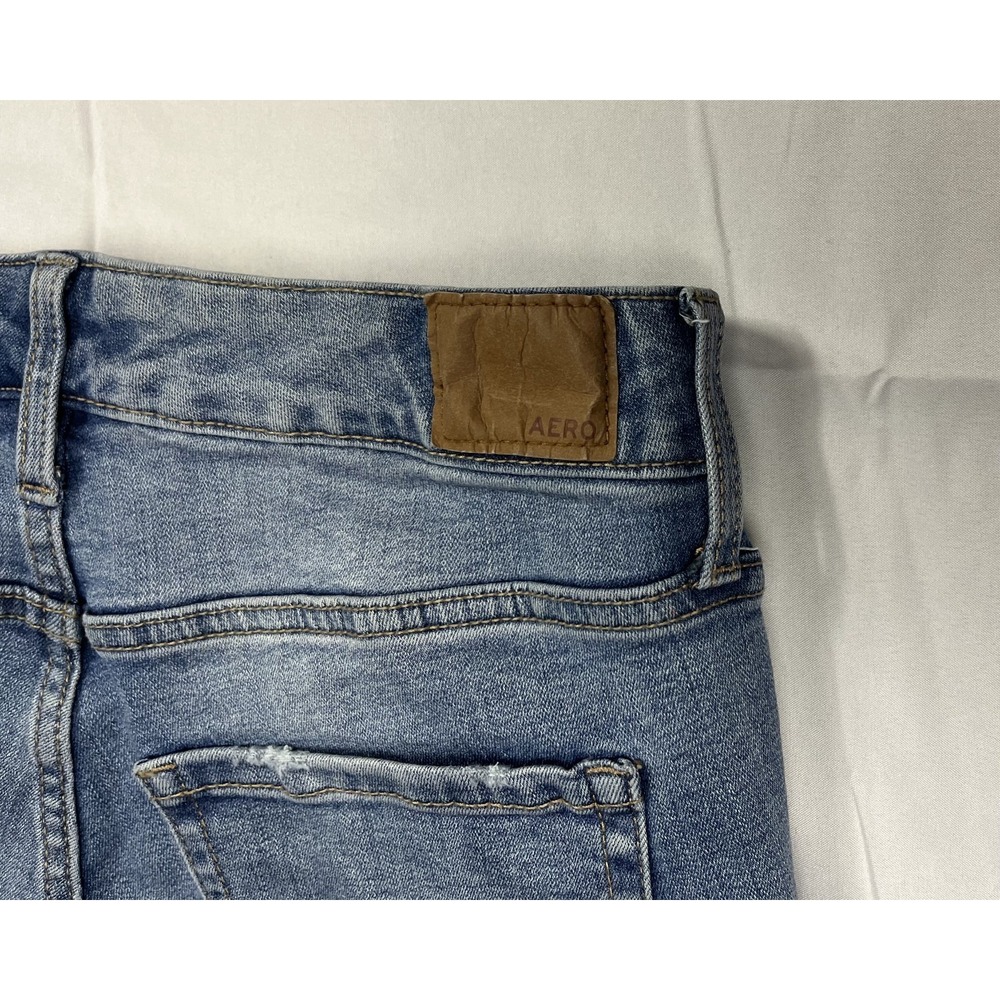 AÉROPOSTALE Super High Rise Jegging Women's Size 8 Distressed Ripped Denim - Picture 7 of 11